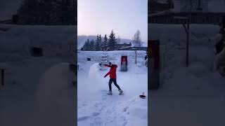 Pretty Chinese Girl Has Fun Throwing Hot Water Into The Air