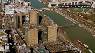 Aerial Footage Paris The BNF National Library François Mitterrand