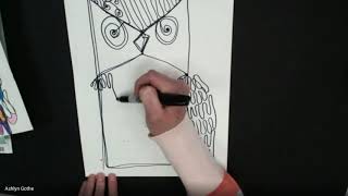 Continuous Line Owl Step 1