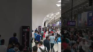 Argentina fans at Lusail QNB metro station.