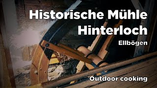 Versuch Pilze zu finden bei der historische Mühle Hinterloch in Oberellbögen.