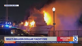 Multi-million dollar yacht erupts in flames in Marina del Rey