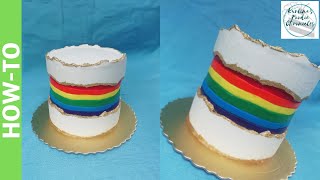 How To Make a Pride Fault Line Cake | IG #pridebakecollab | Tutorial | Kurlina's Foodie Chronicles