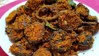 Bitter gourd fry || కాకరకాయ కొబ్బరి కారం|| karela  fry