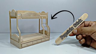 DIY Miniature | Making A Mini Bunk Bed Using Popsicle Stick