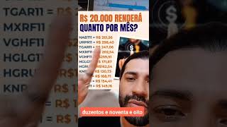 QUANTO RENDE 20 MIL POR MÊS EM FUNDOS IMOBILIÁRIOS VALE A PENA #fundosimobiliarios