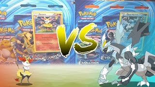 POKEMON TCG BATTLE - BRAIXEN vs BLACK KYUREM - POKEMON EVOLUTIONS BLISTER PACK BATTLE