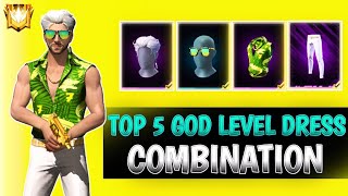 TOP 5 NO TOPUP DRESS COMBINATION || #freefire #viral #gaming #notopupdresscombination #notopup