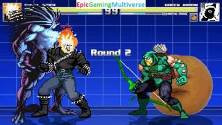 Blackheart And Iron Man VS Green Arrow And The Annoying Orange In A MUGEN Match / Battle / Fight