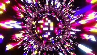 Retro Disco Ball VJ Loop: Hypnotic Neon Dance Party Visuals. 4K Looped Animation