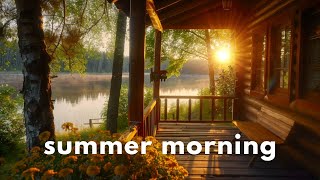 Lakeshore Porch Ambience 🌞ㅣLakeshore Sounds & Birds ChirpingㅣSummer Cottage Ambience