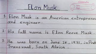 10 lines Essay on Elon Musk || Elon Musk Essay in English || Elon Musk