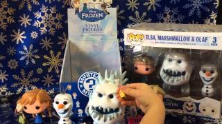 Big E and Tiny e's Frozen Unboxing Funko Olaf shopkins Elsa