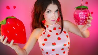 АСМР 🍓 КЛУБНИКА ПАТИ 🍓🥳 ASMR Strawberry party 🤪✨  99,9% TINGLES 🍓