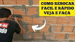 COMO REBOCA PAREDE COM ARGAMASSA RÁPIDO FACIL E ECONOMICO