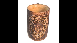 collectiblesBuy Handmade Handcrafted Vintage Wooden Beer Mug Lion Design Wood