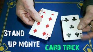 "STAND UP MONTE" fantastic 3 card trick/gimmick card trick