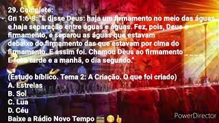 30. Estudo bíblico. Tema 2. A Criação .