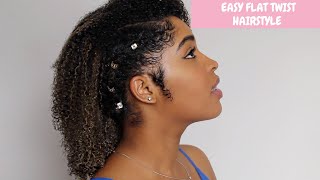 Easy Flat Twist Style on Side with Gold Accents!