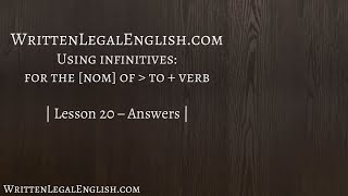 Improve your professional English writing skills: 20. Using infinitives - Answers