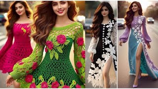 Crochet Yarn Long Dresses with Frills || Latest 2024|| #fashion #dress #crochet #handmade #knitting