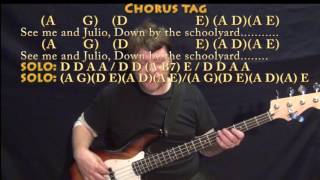 Me and Julio Down By the Schoolyard (Paul Simon) Bass Guitar Cover Lesson - Chords/Lyrics