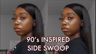 90’s Inspired Side Swoop Bang | QUICK AND EASY 5 MINUTE TUTORIAL | Malia Good