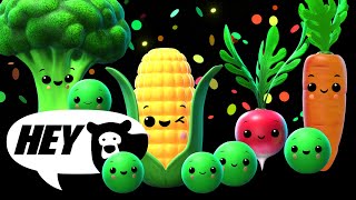 Hey Bear Sensory -  Funky Veggie's Dance Party! - Fun Video with Music!- New Video!