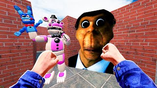 ОБУНГА И АНИМАТРОНИКИ В ЛАБИРИНТЕ ГОНЯЕТСЯ ЗА НАМИ FNAF COOP OBUNGA NEXTBOT Garry's Mod