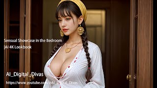 Elegant Comfort: AI Model in Bedroom Lingerie | AI 4K Lookbook