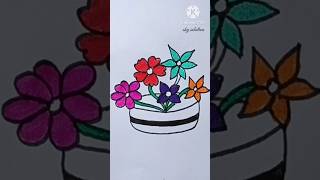 flower in basket drawing #shorts #short