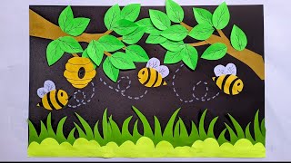 How to Make Application Art Honey Bee || Membuat Karya Seni Aplikasi Lebah Madu || Paper Honey Bee