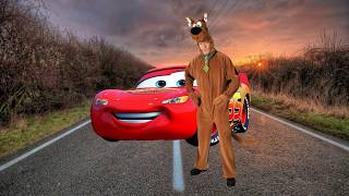 Scooby Doo gets hit by Lightening McQueen and fucking dies (SAD)