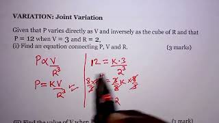 VARIATION FORM 3 MATHEMATICS