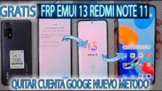 Como Quitar Cuenta Google Xiaomi Redmi Note 11 (2201117TL) MIUI 13 Sin PC | FRP Bypass