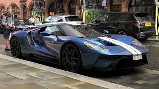 Blue Ford GT '17 driving in London