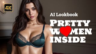 🔥[4K] AI Lookbook Beauty Model Video 🔥 Fireplace Beauty Bliss