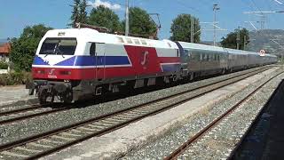 Hellenic trains cargo and I/C at Aliartos and Thiva.