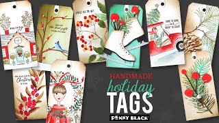 Handmade Holiday Gift Tags with Cardmaking Techniques | Penny Black | Stamping and Die Cutting