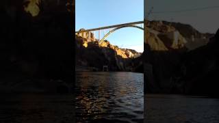 Kayaking at the base of Hoover Dam.