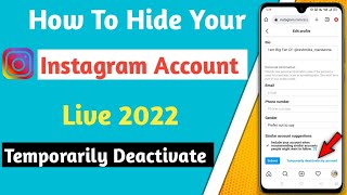 How To Temporarily Deactivate Your Instagram Account 2022 ll In Just 2 Minute Live ll