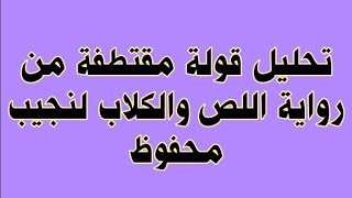 تحليل قولة مقتطفة من رواية اللص والكلاب لنجيب محفوظ(مقتطفة من امتحان وطني سابق )