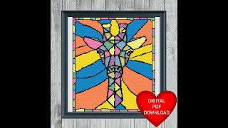 Stained Glass Style Giraffe Cross Stitch Video