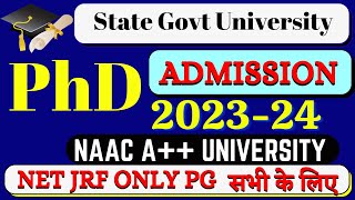 Govt Universities PhD Admission Notification 2023-PhD Admission in India| phd information systems