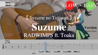 Suzume - RADWIMPS ft. Toaka | Fingerstyle Guitar TAB (+ Slow & Easy)