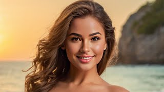 One Shoulder Wonder: Embossed Bikini Beauty with Stunning Curves | 4k AI Chic Lookbook