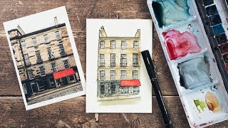 Line and Wash | Painting a Stockbridge Cafe