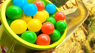 1000 Marbles  Super Slide Marble Run Race vs Water Balloons | Colorful Pop Tubes | ASMR Whirlpool 4A