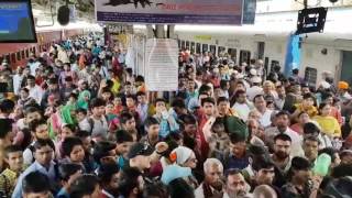 Mumbai Dadar train station in Peak hours . Amazing Indian People