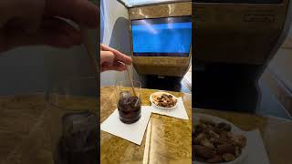 Iced Americano on Emirates A380 business class #emirates #icedcoffee